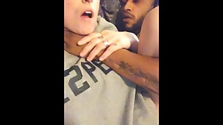 Sexy big black cock gagging sex with a woman